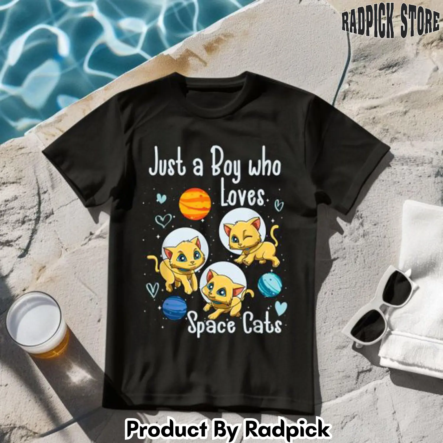 Just a boy who loves space cats tshirt rp2627828